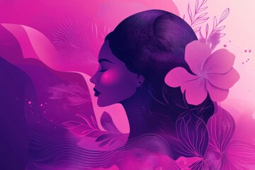 Poster - Bold and vibrant International Womens Day campaign poster featuring a stylized woman symbol in modern illustration. Generative AI