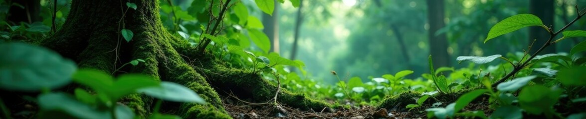 Wall Mural - vines and creepers entwine jungle plant stems, tropical jungle, forest floor, creepers