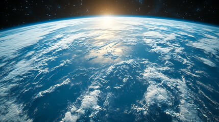 earth from space sunrise