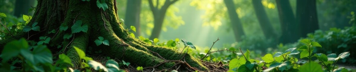 Wall Mural - vines and creepers entwine the trunks of trees,, undergrowth