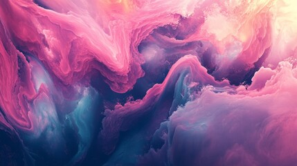 Canvas Print - pink cloudscape with a dreamy, ethereal quality, perfect for adding a touch of fantasy to your desig