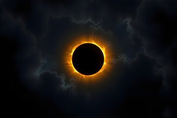Canvas Print - solar eclipse This rare event occurs when the Sun, Moon and Earth are in the same line.