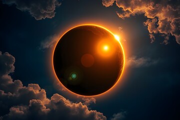 Canvas Print - solar eclipse This rare event occurs when the Sun, Moon and Earth are in the same line.