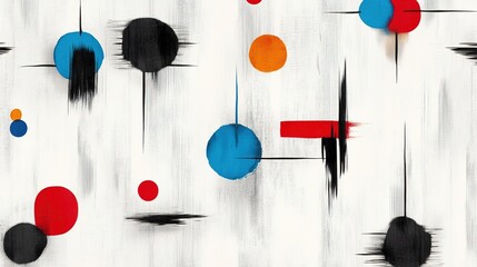 Wall Mural - Bold Abstract Art with Colorful Circles and Geometric Forms