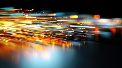 Wall Mural - Abstract Light Trails with Dynamic Colorful Bokeh Effect Background