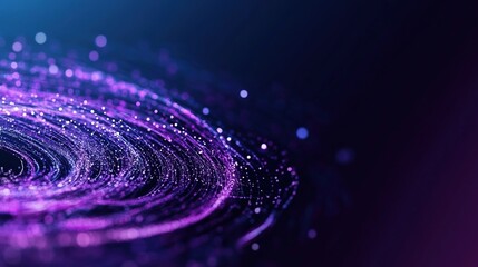 Wall Mural - Abstract Purple Light Swirl with Sparkling Particle Effects