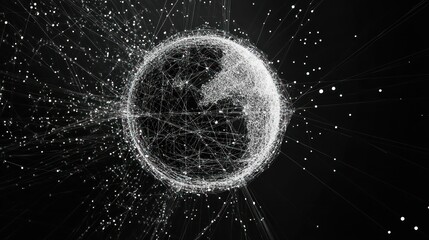 Global network data flow, space
