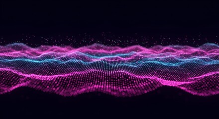 Abstract digital wave flowing through big data

