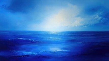 tranquil deep blue ocean with calm, peaceful waves