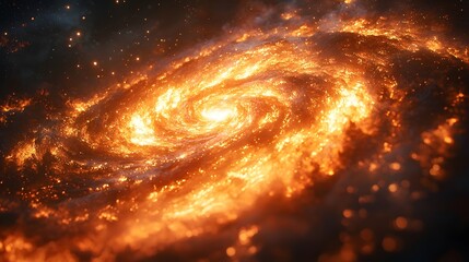 Sticker - mesmerizing swirling galaxy vortex with planets caught in gravitational pull