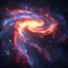 Wall Mural - captivating cosmic swirl a glowing galaxy infinity loop of vibrant celestial energies