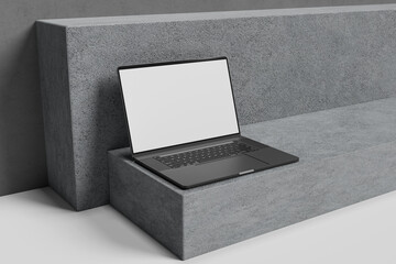 Blank laptop screen for mockup - 3D illustration