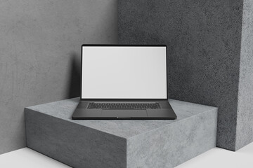 Blank laptop screen for mockup - 3D illustration