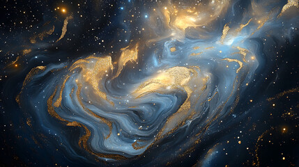 Wall Mural - a vibrant and expansive view of a colorful galaxy filled with stars and cosmic elements in deep spac