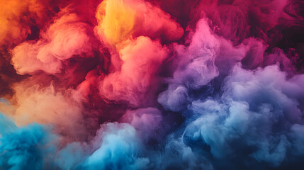 Wall Mural - vibrant colorful smoke background blending in various hues creating an abstract artistic effect for 