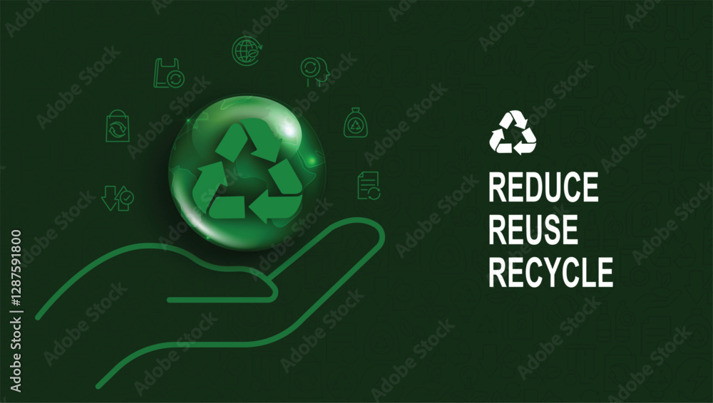 Global recycling day, reduce, reuse. recycling in environmental ...