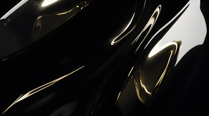 Wall Mural - black and gold abstract background with fluid shapes and textures for creative design projects
