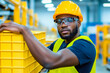 © kossovskiy - Male factory worker organizing storage bins