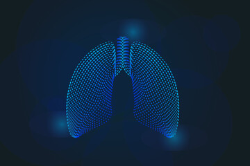 Creative style human lungs Logo silhouette design vector template isolated on dark background. abstract human lungs anatomy structure Vector illustration. EPS 10