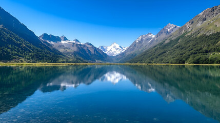  Serene Mountain Lake Reflection in Summer