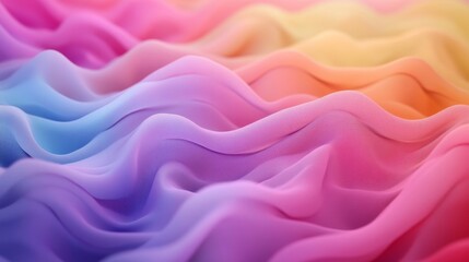 Poster - Waves of colorful fabric in gradient hues with soft flowing textures. Abstract and vibrant art concept