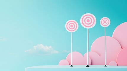 Wall Mural - A target with multiple rings, each labeled with different stages of idea development, highlighting the importance of a step by step approach.