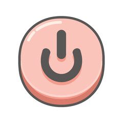 Wall Mural - pink round power button icon with grey symbol simple flat design vector graphic great for website or