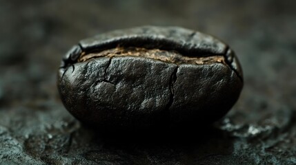 Wall Mural - Intense Macro Photography of a Single Roasted Coffee Bean