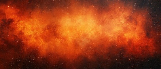 Wall Mural - fiery cosmic expanse with glowing nebula and twinkling stars creating a celestial visual symphony fo