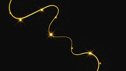 Wall Mural - gold glittering confetti wave and stardust