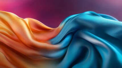 Wall Mural - Colorful piece of fabric with blue and orange stripes. The blue and orange stripes are arranged in a way that creates a sense of movement and flow. Scene is one of vibrancy and energy