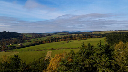 Wall Mural - field aerial view landscape countryside