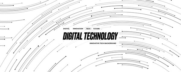 Fototapete - Tech background with thin lines and circle circuit wires on circuit AI board. Elegant web banner for presentation. Abstract technology bg. Modern white digital backdrop. Vector illustration.