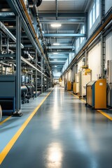 Wall Mural - modern rubber sheet processing plant featuring clean lines and high-tech machinery in a bright, effi