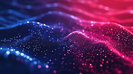 Wall Mural - abstract red blue digital wave background