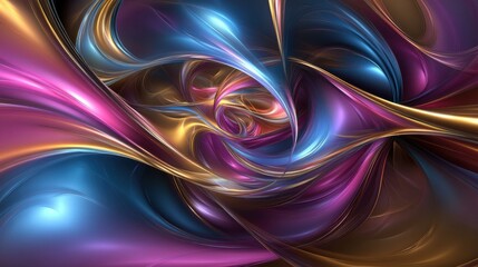 Wall Mural - high-energy abstract background featuring glowing neon blue and violet waves with golden streaks.