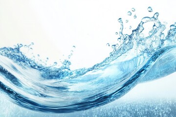 Wall Mural - ethereal aqua wave with dynamic fluid motion, crystalline water droplets catching light, smooth curv