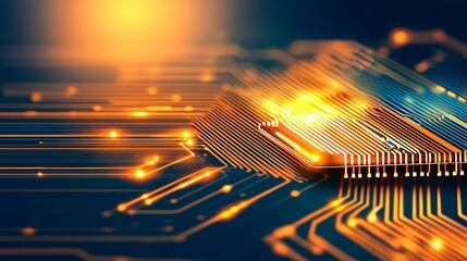 Digital innovation is represented by an abstract blue tech concept suitable for business or science backgrounds