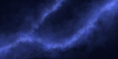 Wall Mural - dark abstract space landscape, foggy night background