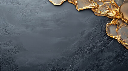 Poster - Elegant abstract background with gold accents on dark textured surface