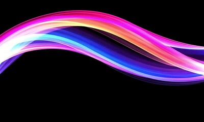 Canvas Print - Glowing Neon Lights Flow Across the Screen in a Mesmerizing 4K Video with Abstract Motion Graphic Design