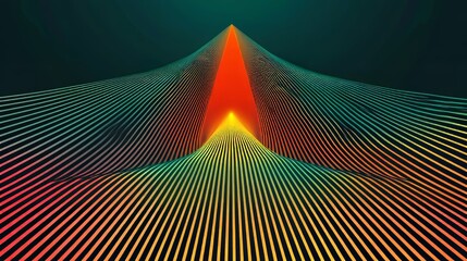 Wall Mural - digital data transfer is visually represented through colorful glowing lines on an abstract neon bac