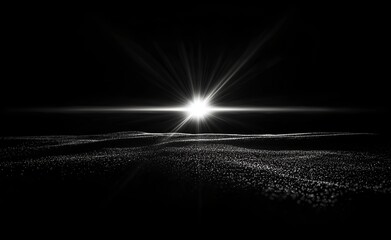 Wall Mural - a white, digital lens flare and light are isolated on a transparent png background, accompanied by b