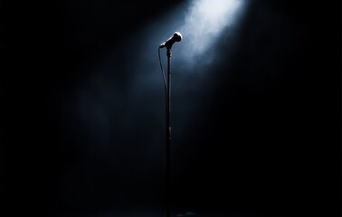 Wall Mural - the background microphone at concerts and festivals is set against stage lights