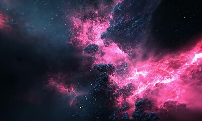 Wall Mural - vibrant 3d abstract background with sparkling neon beams traversing the scene in multiple directions