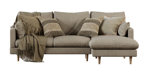 Poster - Sofa isolated on transparent background. 3D render. 