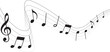© Michael - Vector musical melody with floating notes on staff lines. Elegant music score illustration for banners, posters, greeting cards, backgrounds, and creative projects