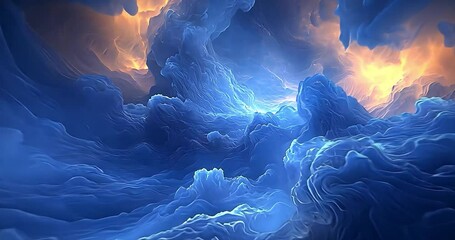 Wall Mural - Abstract swirling cloudscape, surreal, vibrant