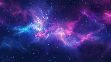Wall Mural - a colorful nebula in space with a starry background.