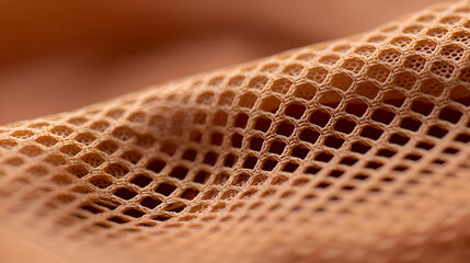 Closeup Beige Fabric Mesh Texture